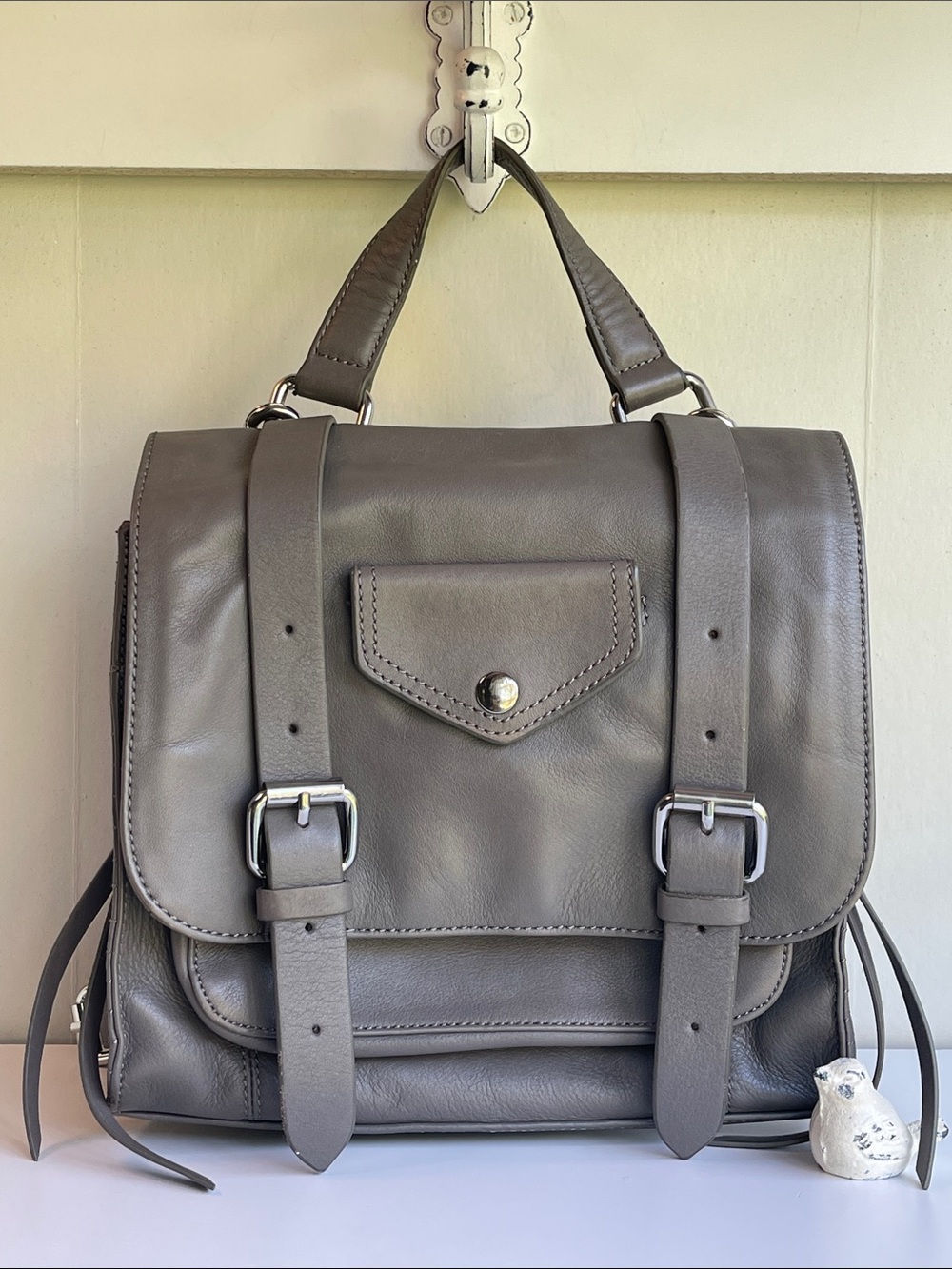 Linea Pelle Genuine Leather Top Handle Crossbody Bag